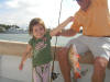 Captain Trent holding her catch.